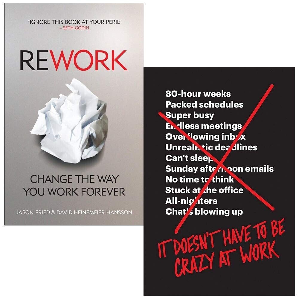 Jason Fried, David Heinemeier Hansson Unisex Rework & It Doesn't Have To Be Crazy At Work 2 Books Collection Set By Jason Fried & David Heinemeier Hansson - Non Fiction - Paperback - Image 3