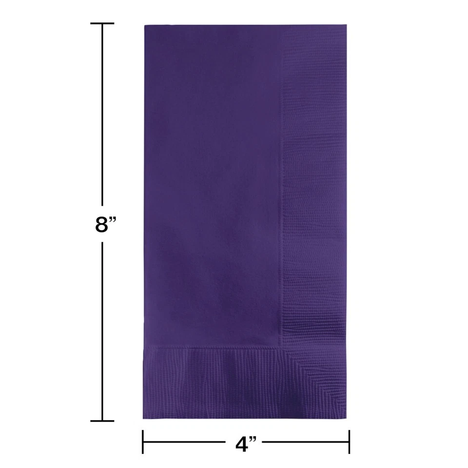 Creative Converting Purple Dinner Napkins,  2 Ply Disposable, 1/8 Fold 100 count - Image 2 of 2