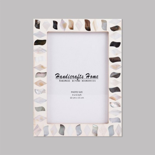 Cornice In Legno Con Intarsi Perlescenti Handicrafts Home – Collezione Artisan, Formato 8x10, Idea Regalo Per La Mamma
