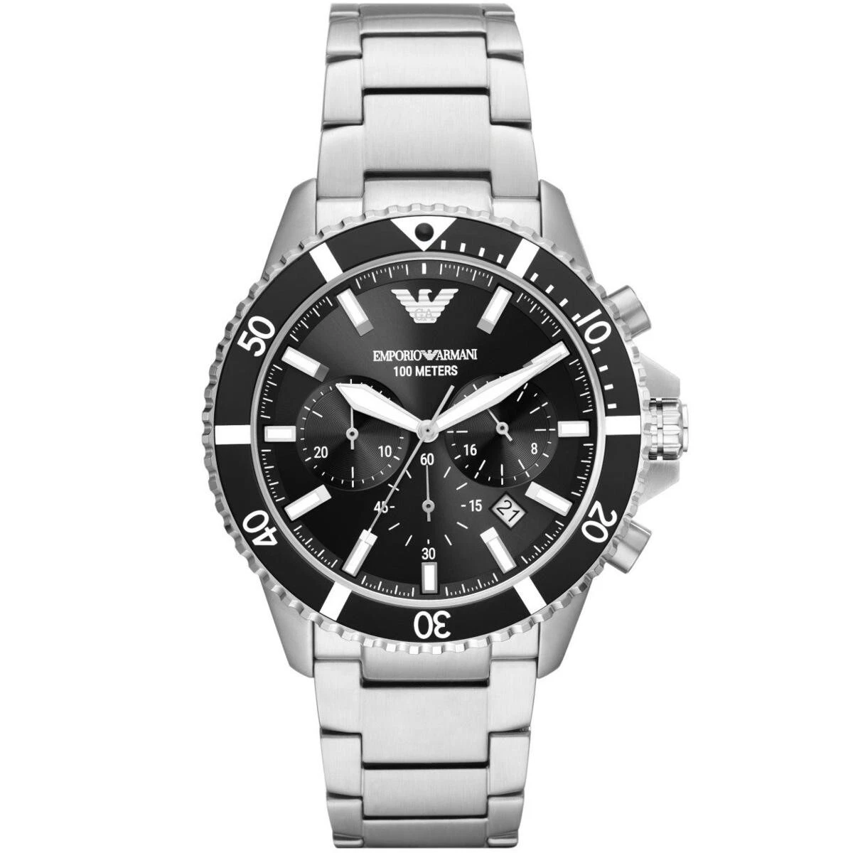 Emporio Armani AR11360 Diver Zifferblatt Schwarz Herrenuhr NEU 