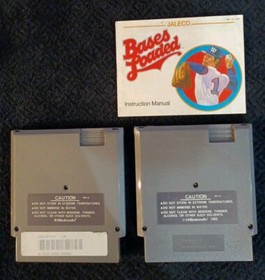 NES MLB Baseball & Bases Loaded. 2 Game Lot. Manual Included For Bases Loaded!