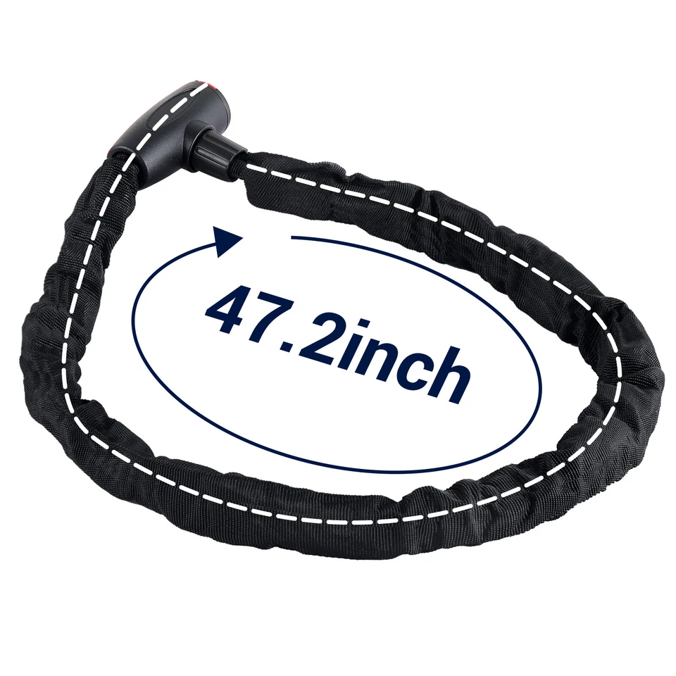2x Bike Chain Lock 4 Foot/120cm Long Heavy Duty Chain Lock Durable Thick Chains - Image 2 of 4