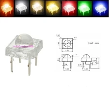 5mm Red Yellow Blue White Orange Warm Piranha Superflux LED Dome Wide Angle Leds