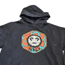 Neo Design Head on Gildan Black Hoodie Long Sleeve Kangaroo Pockets Size Large