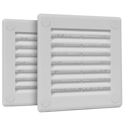 2pack 3'' x 3'' Inch (Grille Dimensions) White Plastic Square Vent Cover - HVAC...