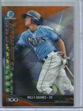 Willy Adames 2017 Bowman Chrome Bowman Scouts' Top 100 Orange Refractor #03/25