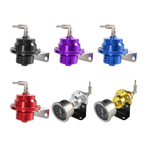 Aluminum 160Psi Adjustable Fuel Pressure Regulator Type-L+Kpa Oil Gauge Purple - Picture 8 of 10