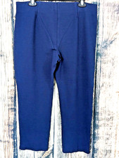Chico's 2 Ankle Pants Womens L Blue Knit Pockets Stretch Cropped Office Casual