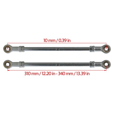 10-1/4" Aluminum Steering Tie Rod Kit For Go-Karts & Racing Carts - Complete Set With Ends