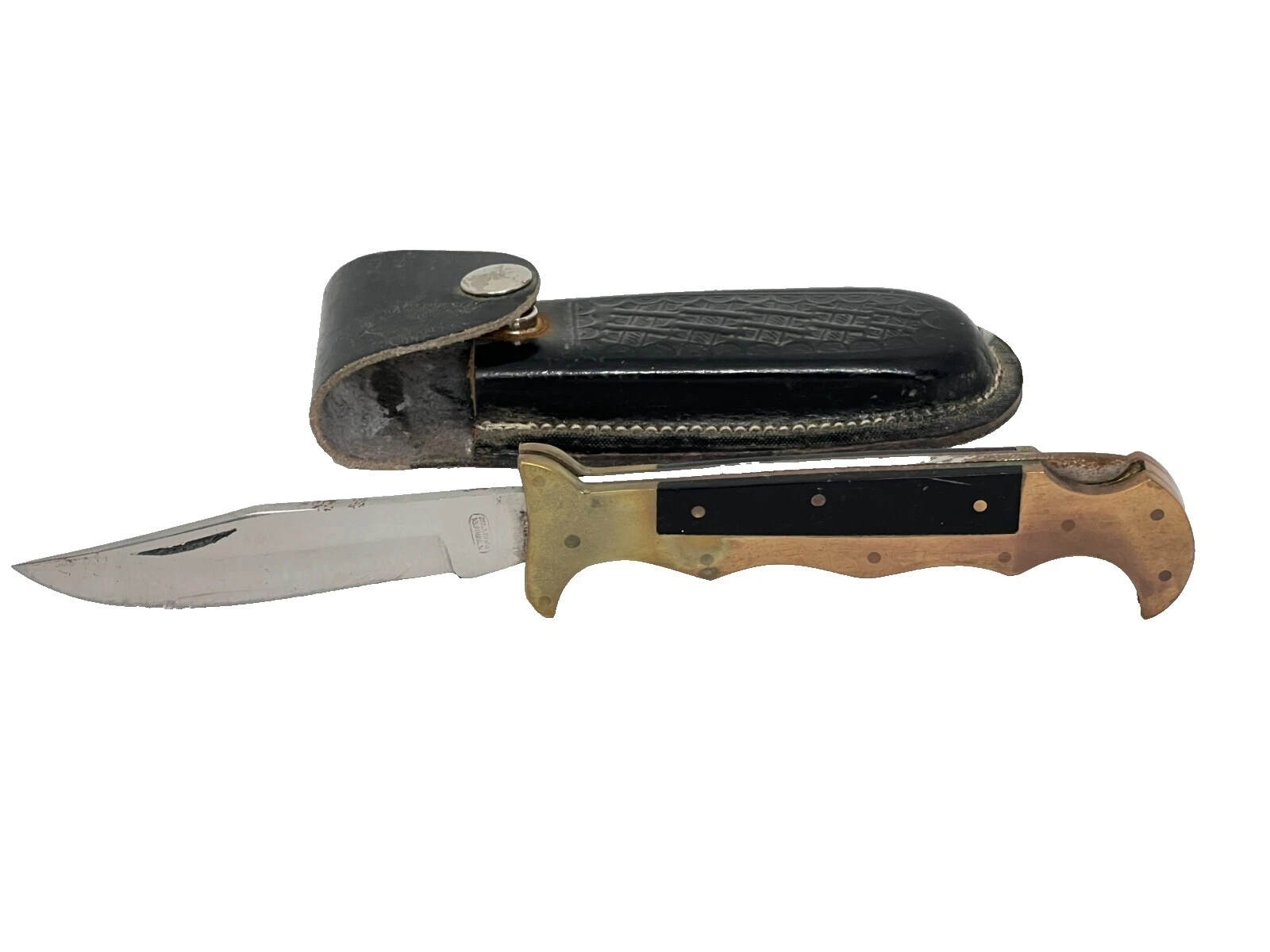 Mango de latón Case cuchillos plegables Vintage de colección