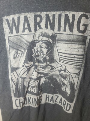 Star Wars Darth Vader ''Warning Choking Hazard'' T-Shirt Mens Size Medium charcoal