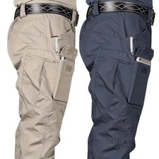 Tactical Mens Cargo Pants Waterproof Work Hiking Combat Outdoor Trousers Pants