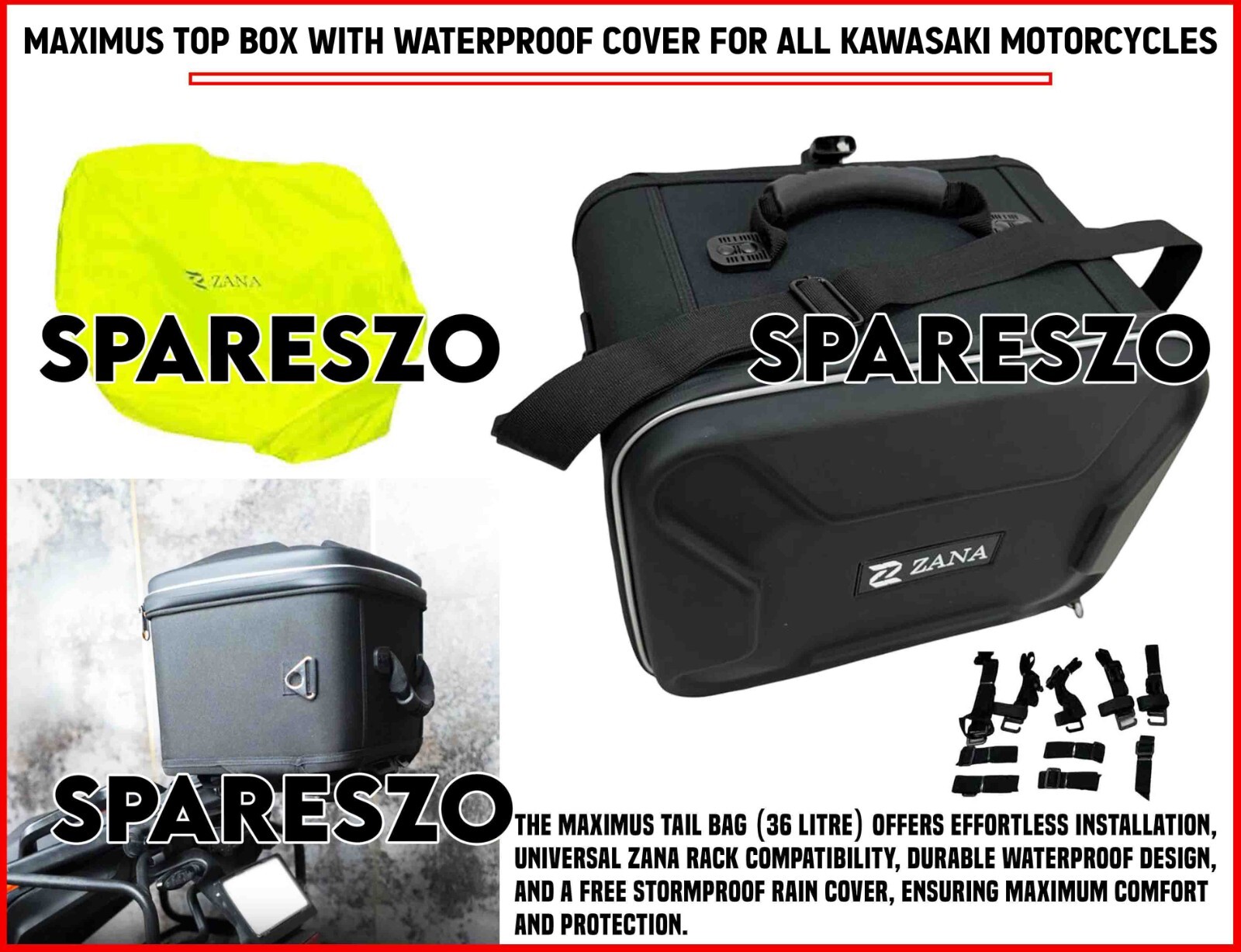 Waterproof Maximus Top Box for All Kawasaki Motorcycles