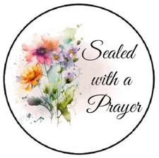 SEALED WITH A PRAYER WILDFLOWERS ENVELOPE SEALS LABELS STICKERS PARTY FAVORS