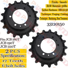 2× Drive Sprocket Fits JCB Skid Steer Loader 180T 190T 1110T 6 Holes 17 Teeth