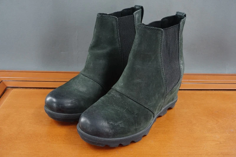 sorel joan of arctic ii wedge leather hidden heel ankle bootie boots