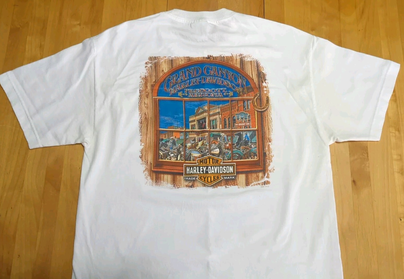 FILA Camicia grande Harley Davidson Whisky Row Grand Canyon Prescott Arizona bianca