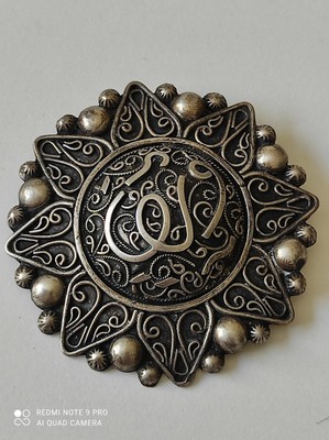 Broche Ancienne En Argent Massif Art Déco – Initiales NLD – Poids 9g – Poinçon Tête De Sanglier