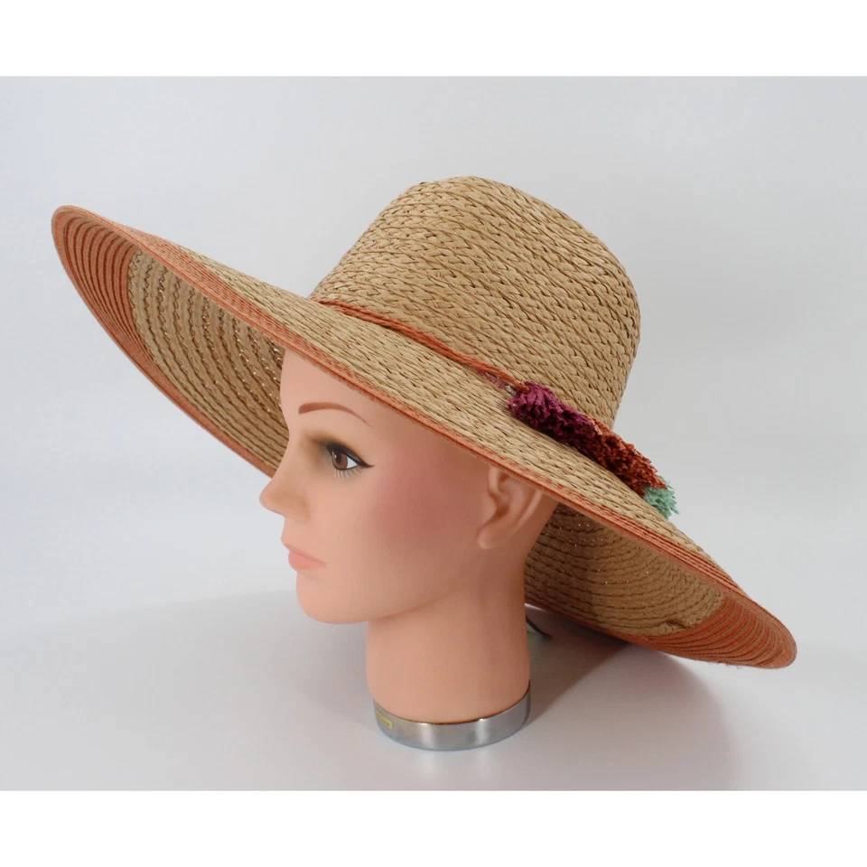 Nuevo sombrero de Panamá Vince Camuto de gran tamaño con borlas #HT106 Foto 2 de 3