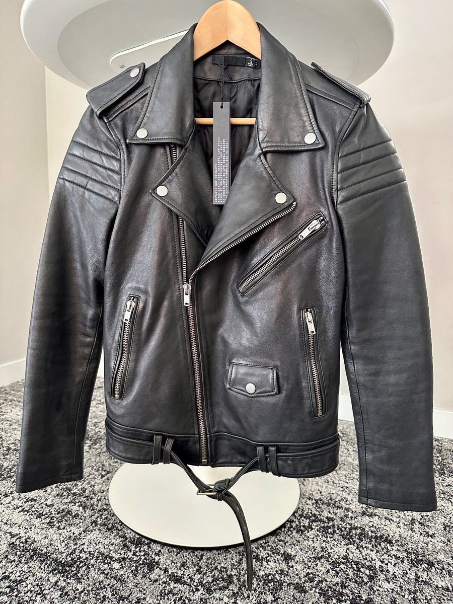 NWT • BLK DNM Designer Black Leather Moto Jacket w/ PEACE NWT • BLK DNM Designer Black Leather Moto Jacket w/ PEACE