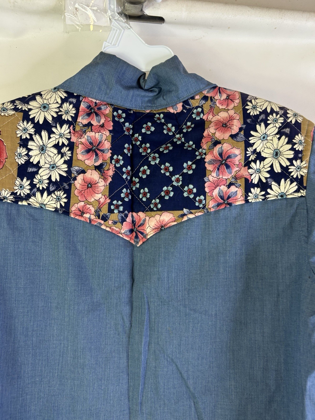 VTG 70s Womens Medium Floral Patchwork Dagger Col… - image 8