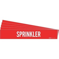 Brady 7267-1-Pk Pipe Marker, Adhesive, White, Sprinkler, Pk5, 7267-1-Pk