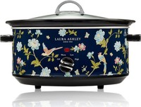 Laura Ashley Elveden Navy Slow Cooker 6.5L | Large Family Size | 3 Heat Settings
