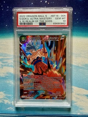 2022 DBS BT16 005 Son Goku Ultra Mastery SR PSA 10 Realm of the Gods