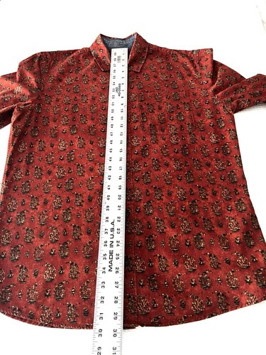 Jack & Jones Premium Shirt Men's XL JPRSCOTT L/S Shirt Rust Paisley Flip Cuff - Picture 6 of 13