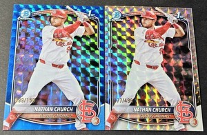 2025 Bowman Chrome 1st Blue /150 Refractor Nathan Church /499 #BCP-192 Cardinals