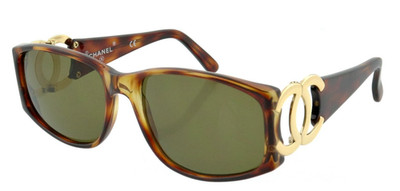 New CHANEL 02461 91235 Havana Gold CC Cocomark Sunglasses Italy