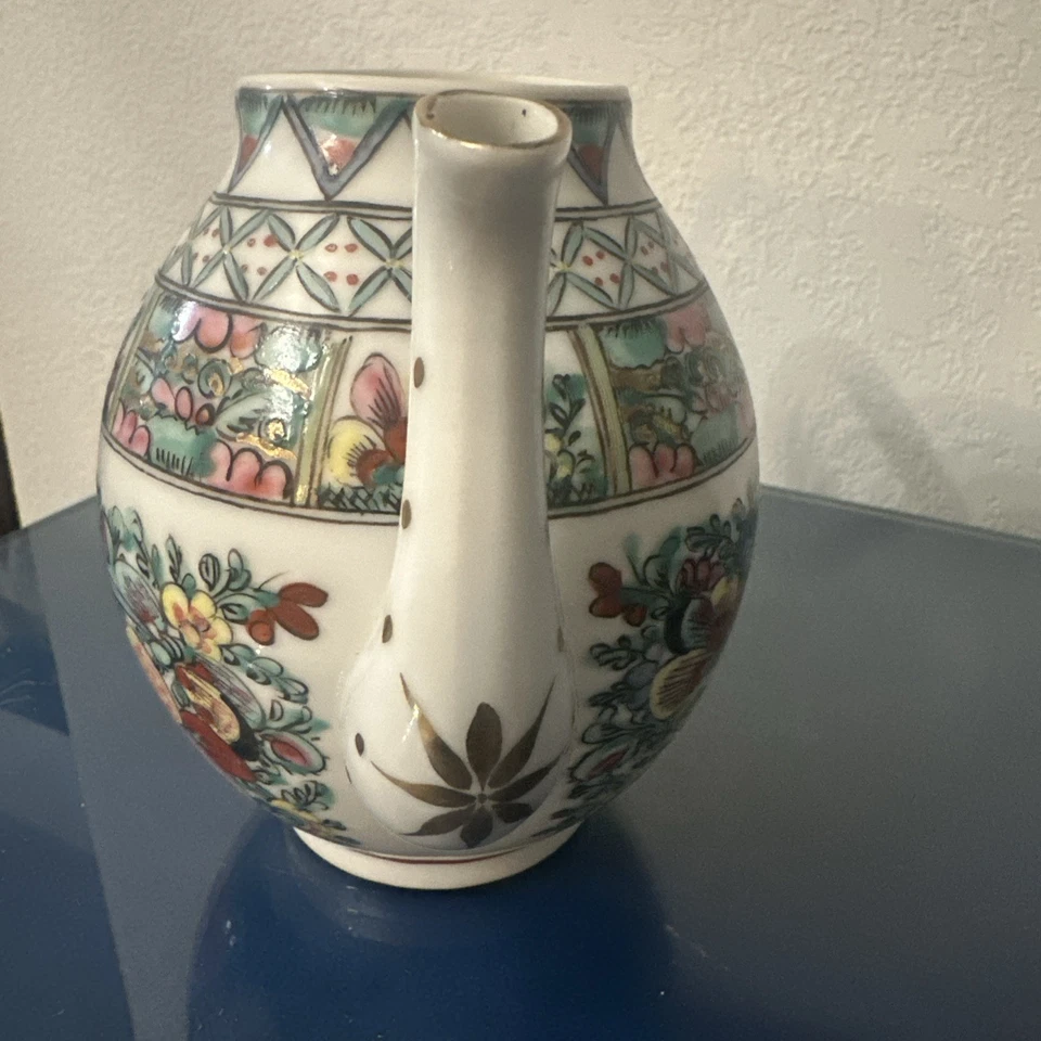 Tetera de porcelana medallón rosa familia Qing china antigua Japón ACF antigua RARA  Foto 3 de 4