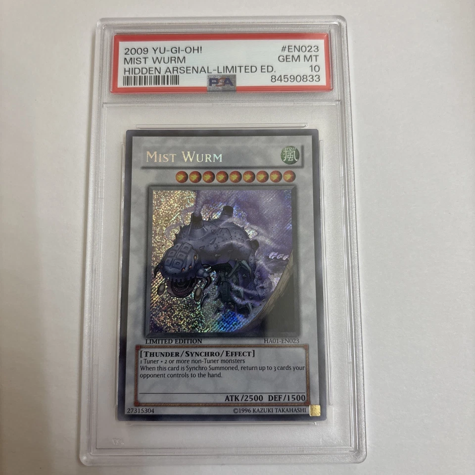 Yu-Gi-Oh! Mist Wurm HA01-EN023 Limited Edition Secret Rare PSA 10 Gem Mint Pop 4 - Image 2 of 3