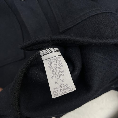 CC Filson Mackinaw Cruise Field Jacket Men XL Blue Wool Made in USA Snap Front - Picture 15 of 16