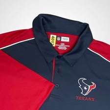 Houston Texans Polo Shirt Men's Large Red Navy Blue NFL Football  Short Sleeve