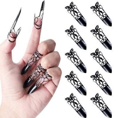 10PCS Finger Claws Fake Long Nail Women Halloween Costume Accessories ,Cosplay P