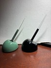 2 VINTAGE ESTERBROOK FOUNTAIN PEN DESK SET GREEN & BLACK  8 BALL BASE & PEN — photo 1