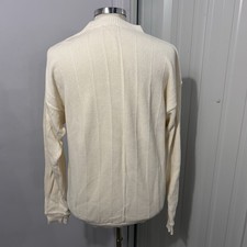 IZOD Vintage Mens Large tennis golf Ribbed Crewneck Sweater Made in USA Crest