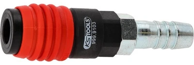 KS TOOLS 3in1 Universal-Druckluft-Sicherheitskupplung, 14,5 mm mit Schlauchtülle