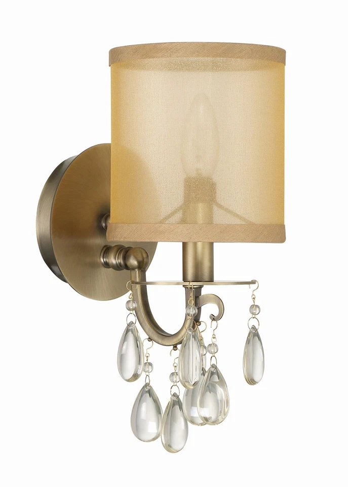 Aplique de pared Crystorama Lighting Group 5621 Hampton 13" de alto - cromado Foto 3 de 4
