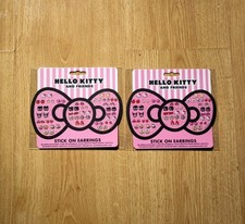 2 Hello Kitty Stick On Earrings X 30 Ears Nails sanrio kawaii y2k gyaru harajuku