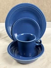 4 Piece Fiestaware LAPIS BLUE Place Setting Homer Laughlin Bowl Mug Plates