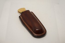 handmade buck 110 custom leather sheath dark brown, waxed, Sheath Only