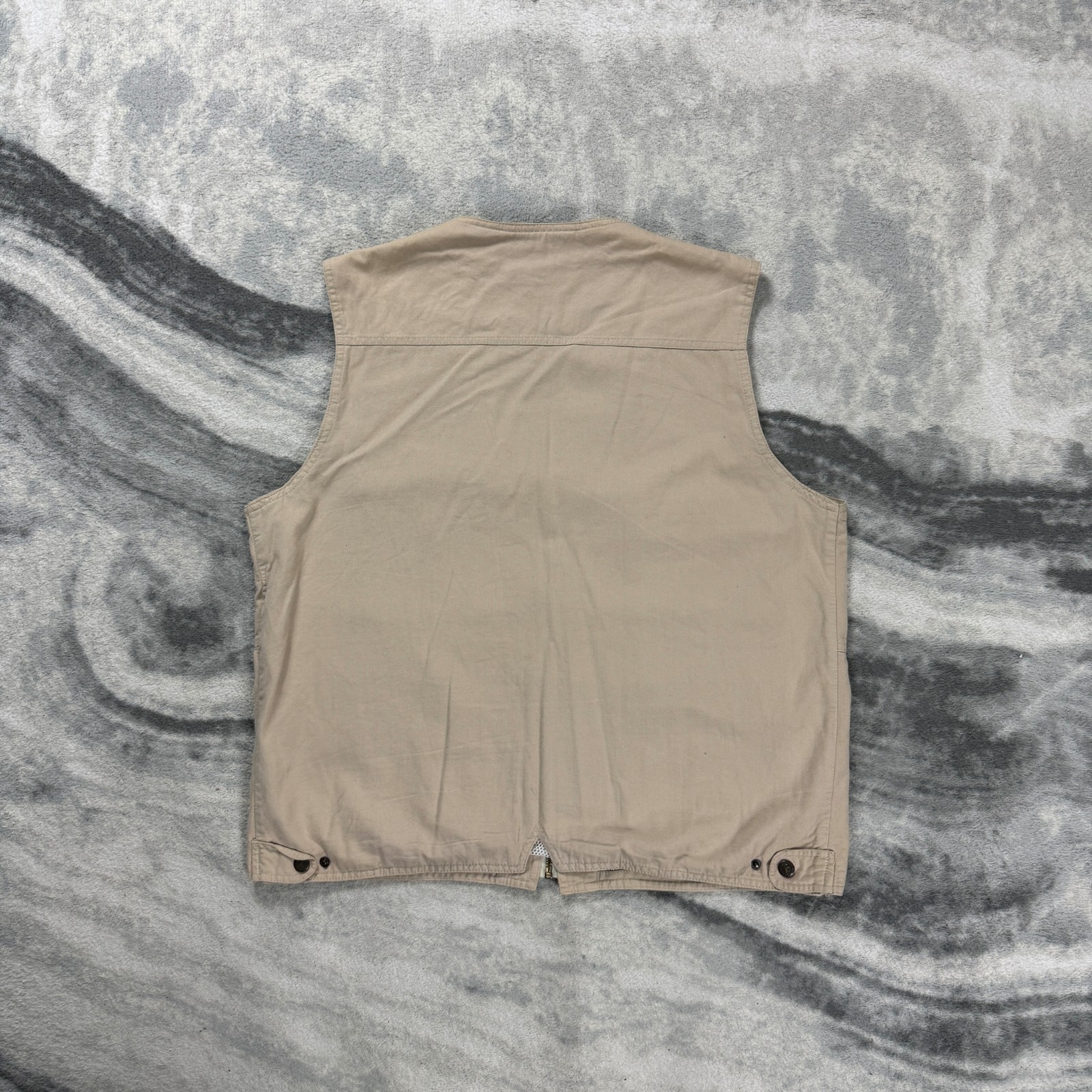 VTG Camel Shop 90's Travel Line Oversized Medium Cream Utility Field Vest Gilet image 8