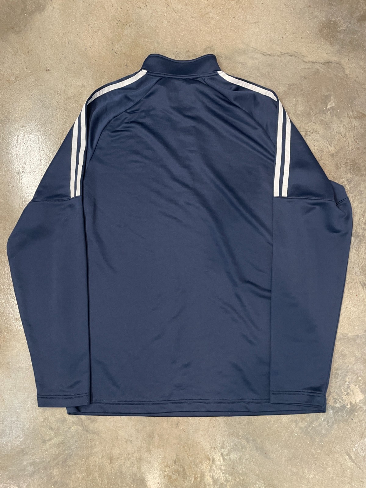 Adidas Golf 1/4 Zip Jacket Men L Navy Blue 3 Stripe Moisture Wicking Athletic thumbnail 2