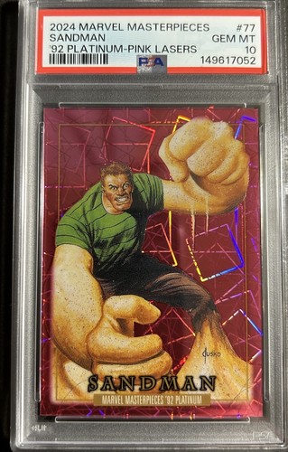 2024 Marvel Masterpieces '92 Platinum Pink Lasers /992 Sandman PSA 10 Gem