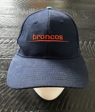 NFL Team Apparel Denver Broncos Script Strapback Hat Cap Blue Orange