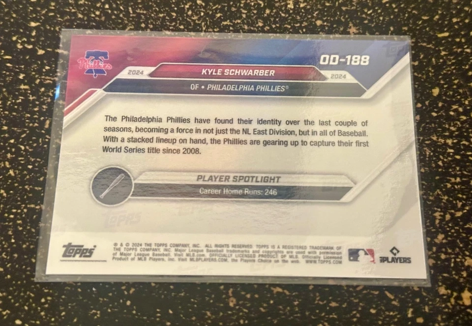 2024 Topps Now Serial Numbered KYLE SCHWARBER #OD-188 (48/49) - Image 2 of 2