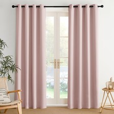 NICETOWN Blush Pink Room Darkening Curtains 84"L, 2 Panels for Bedroom