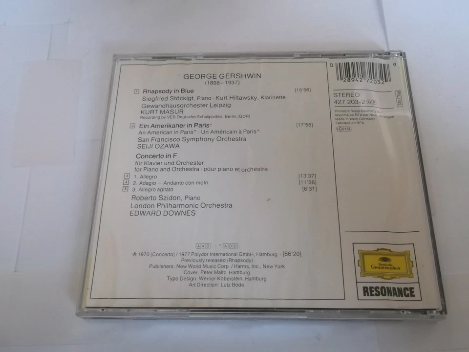George Gershwin - Rhapsody in blue - Concerto in F -  Amerikaner in Paris LCD191 - Bild 2 von 3